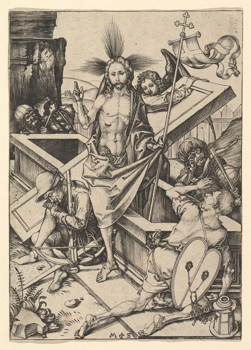 The Resurrection by Martin Schongauer, print, 1470-1482