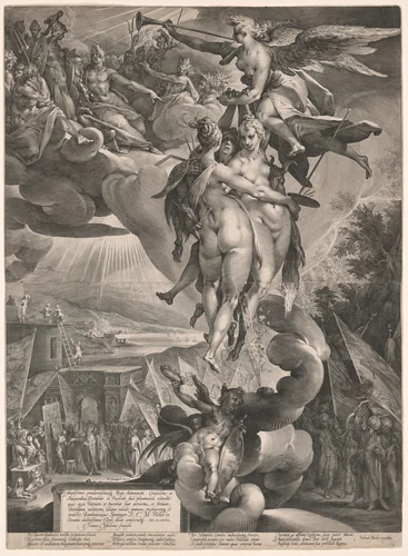 Apotheosis of the Arts by Jan Harmensz. Muller, print, 1597