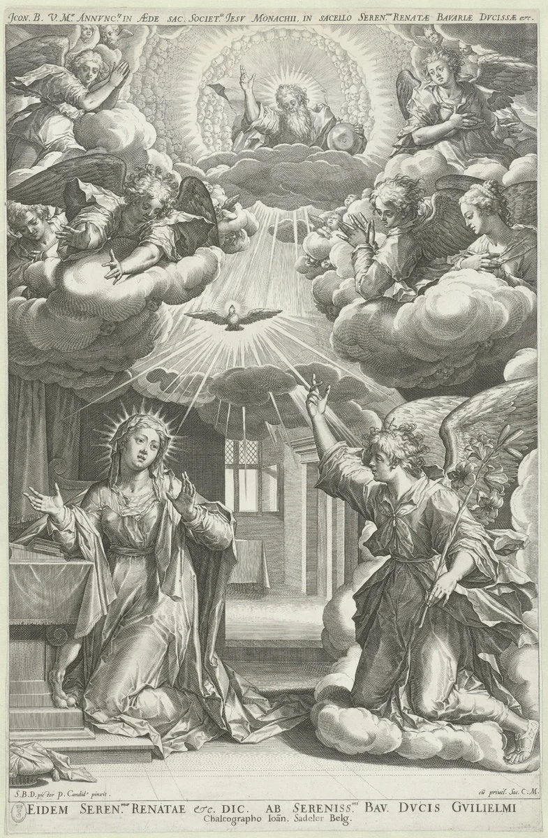 Annunciatie by Unknown, print, 1588-1595