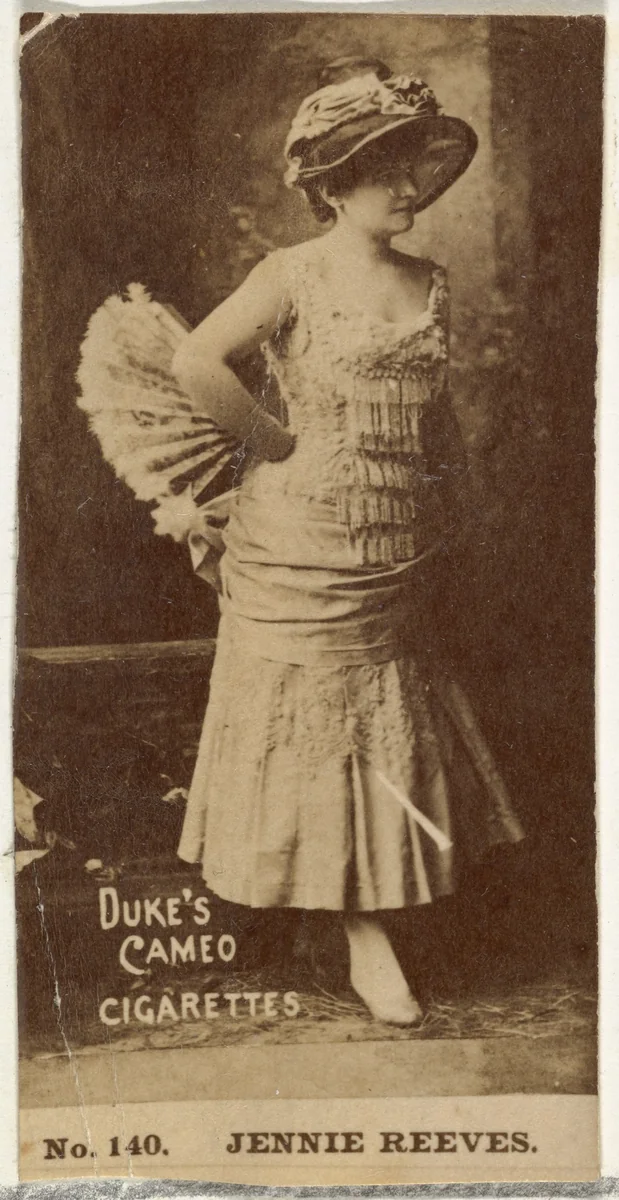 Card Number 140, Jennie Reeves, from the Actors and Actresses series (N145-4) issued by Duke Sons & Co. to promote Cameo Cigarettes by W. Duke, Sons & Co., photograph, 1880-1889