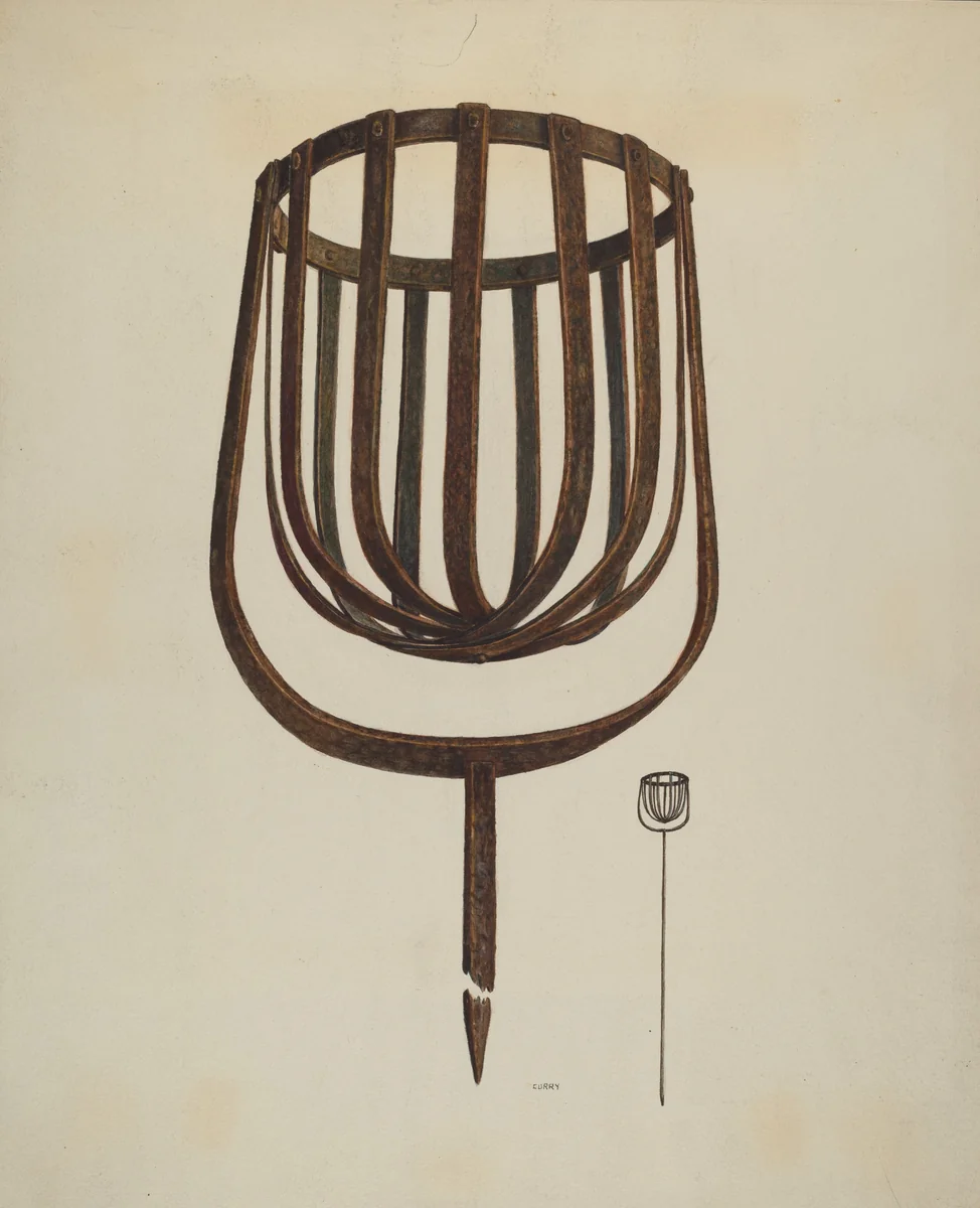 Pine Knot Flare Holder by Al Curry, index of american design, 1939