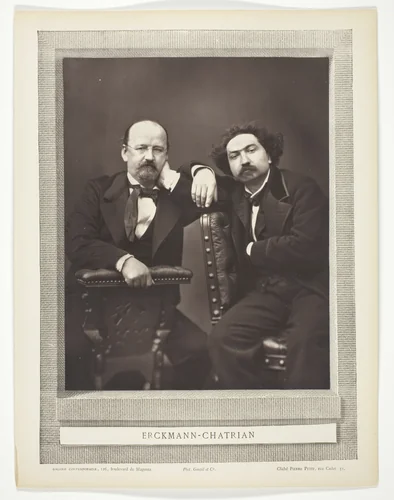 Émile Erckmann (French writer, 1822-1899) and Alexandre Chatrian (French writer, 1826-1890) by Pierre Petit, photograph, 1871-1876