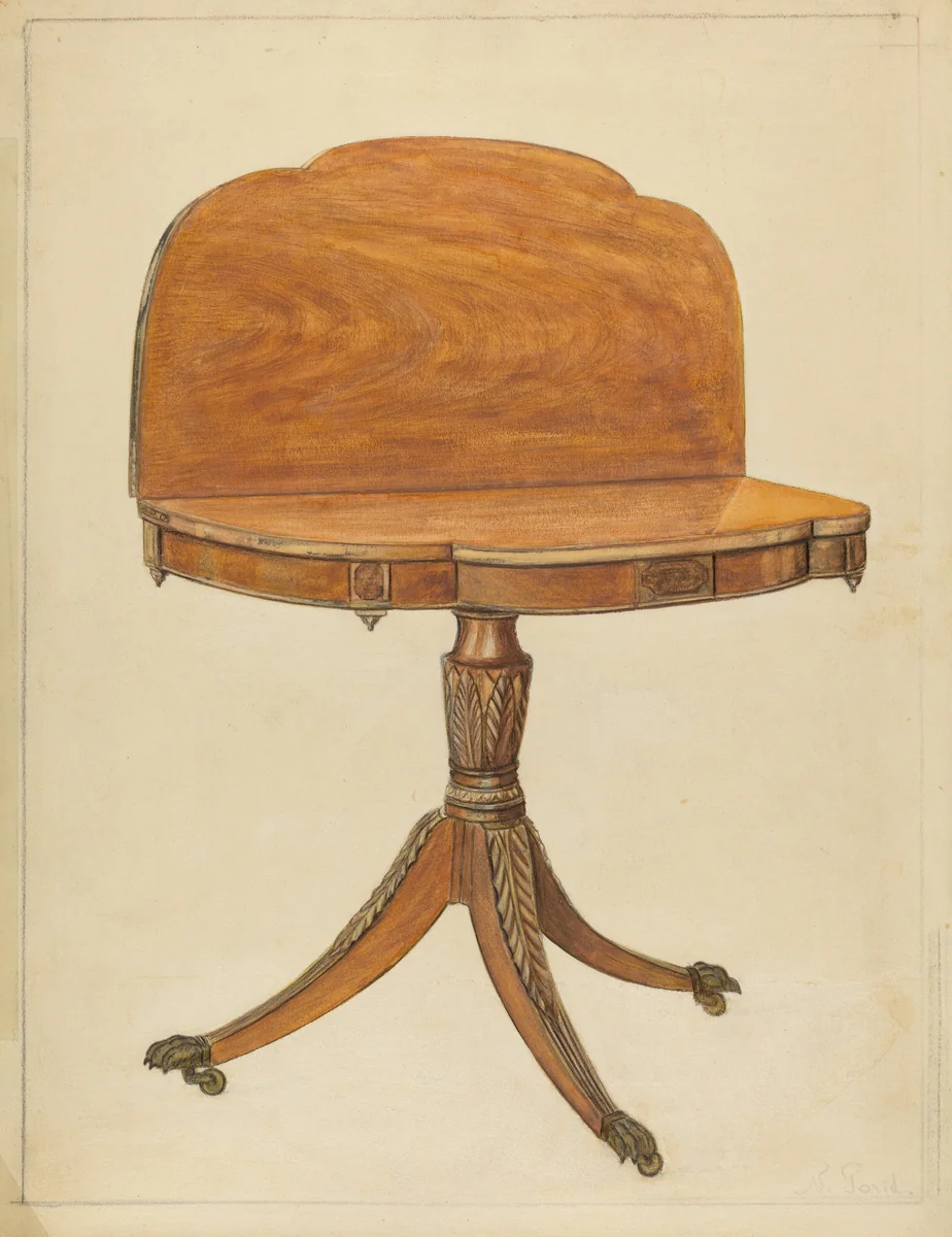 Card Table by Nicholas Gorid, index of american design, 1935-1942