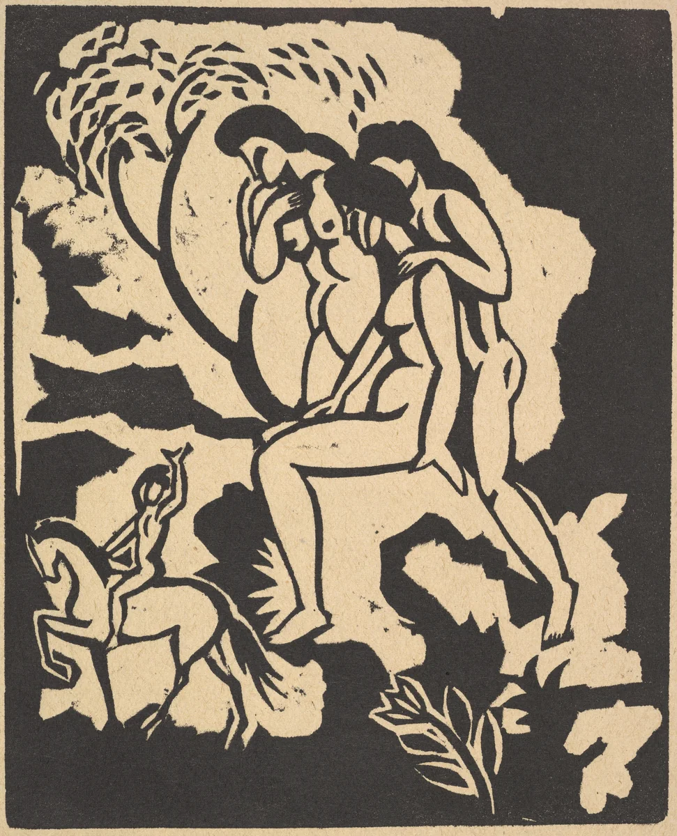 Greeting (Begrüssung) by August Macke, print, 1912