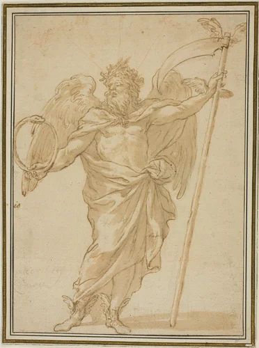 Father Time by Alessandro Algardi, drawing, 1618-1654