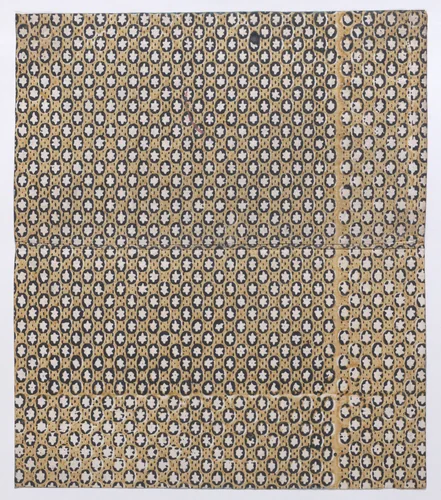 Sheet with overall pattern of stars inside ovals by anonymous, print, 1800-1900