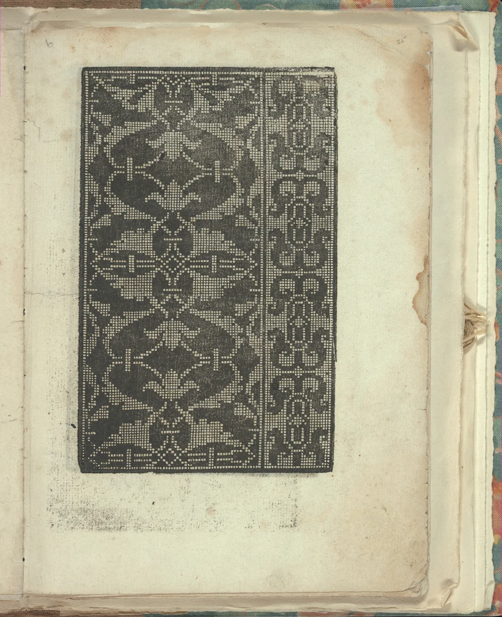 Opera Nova Universali intitulata Corona di racammi, page 25 (recto) by Giovanni Andrea Vavassore, book, 1530