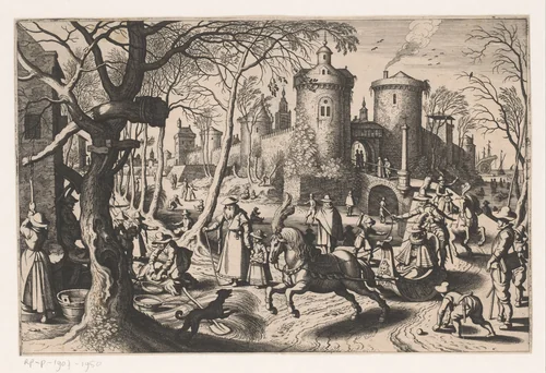 Winter by Matthäus Merian, print, 1622