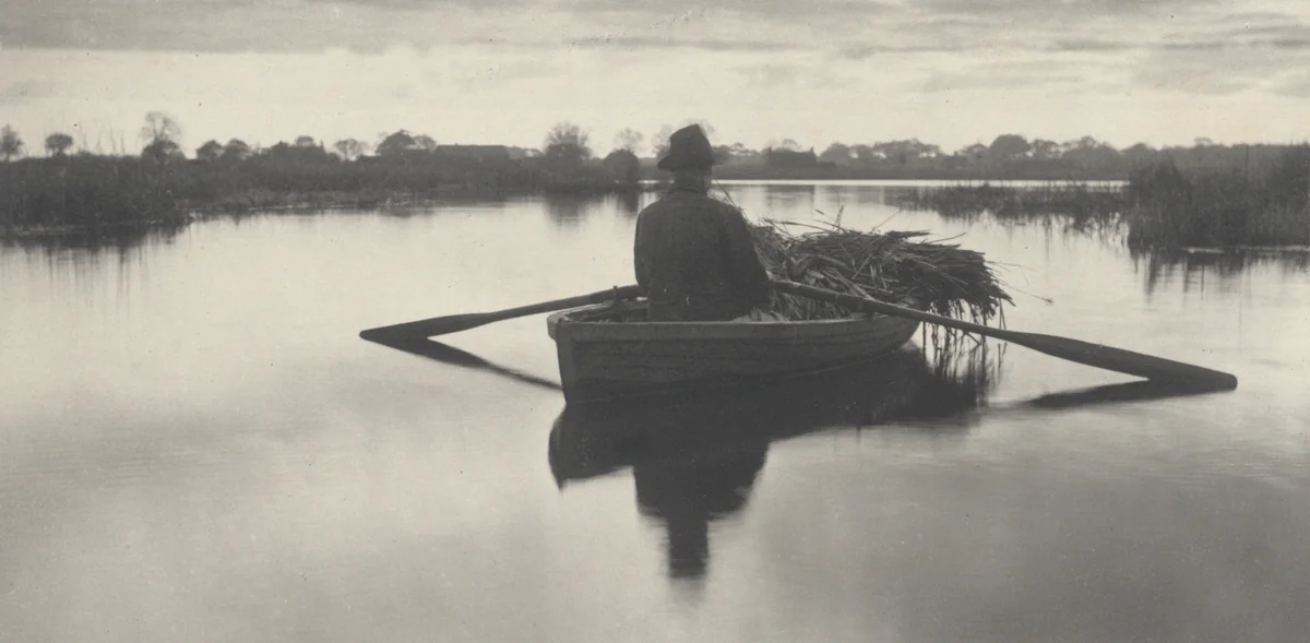 Rowing Home the Schoof-Stuff by Peter Henry Emerson, photograph, 1886