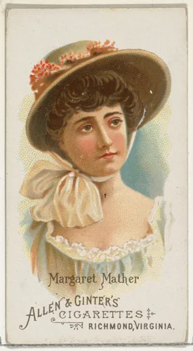 Margaret Mather, from World's Beauties, Series 1 (N26) for Allen & Ginter Cigarettes by Allen & Ginter, print, 1888