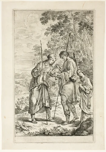 Paris is Recovered by the Sheperds by Jean Lemaire, print, 1617-1659