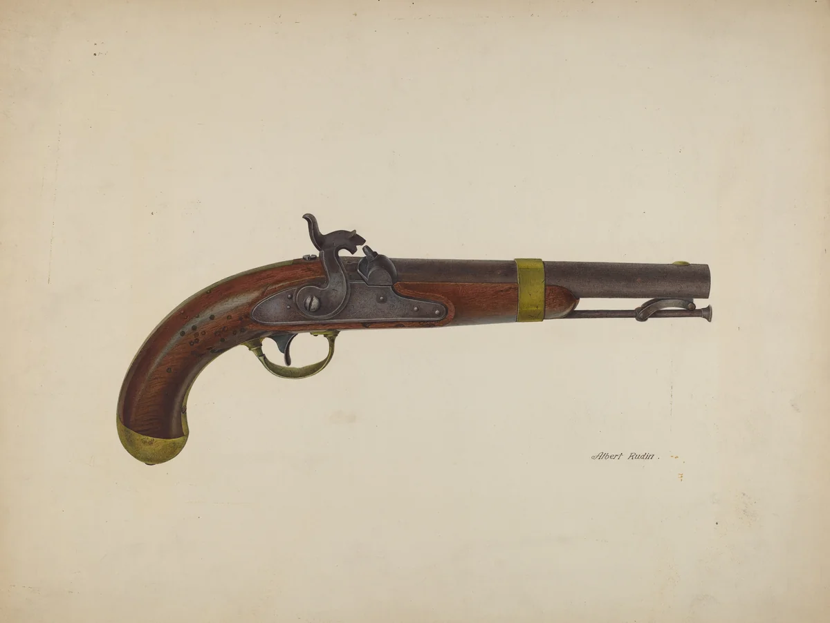 Pistol by Albert Rudin, index of american design, 1941