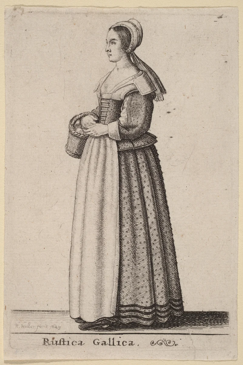 Rustica Gallica by Wenceslaus Hollar, print, 1643