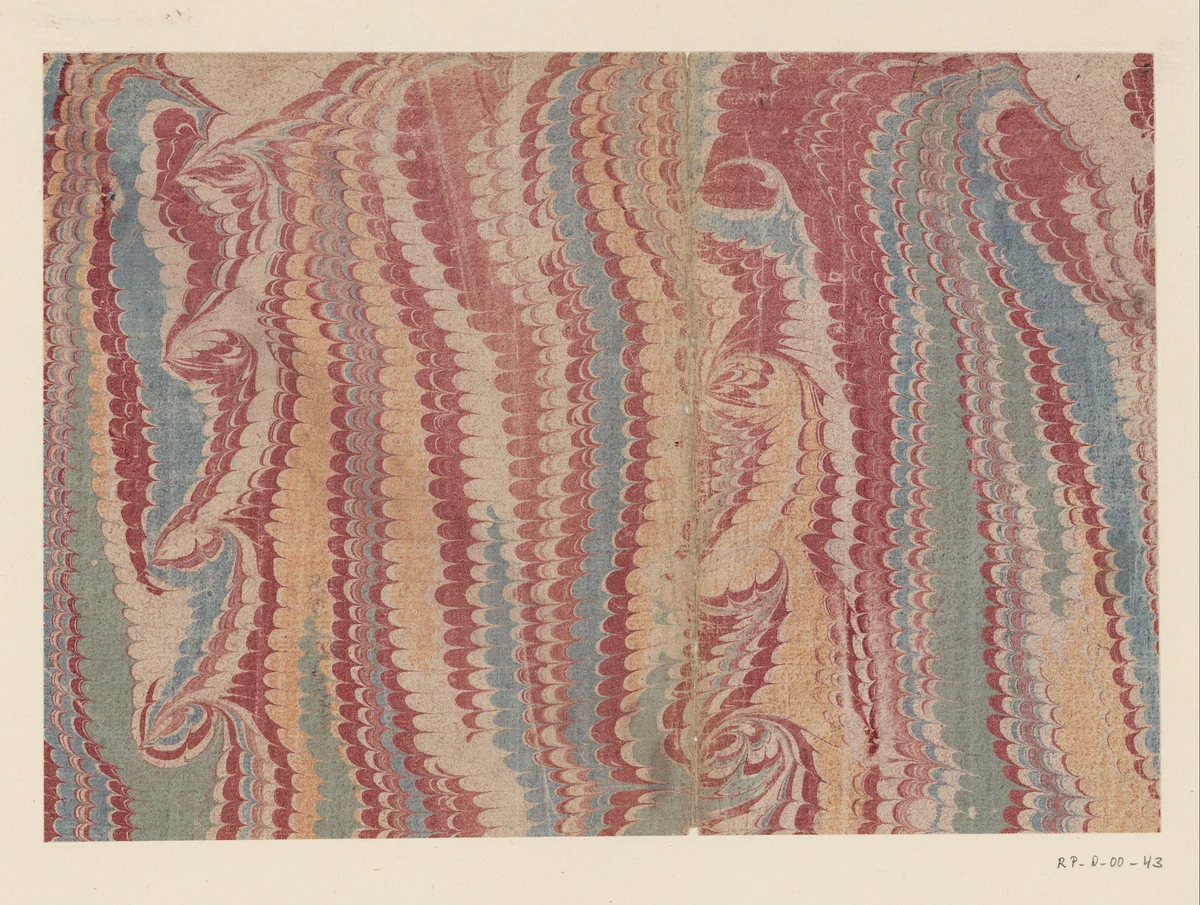 Spiraalkammarmer in rood, geel, blauw en groen by anonymous, other, 1700-1850