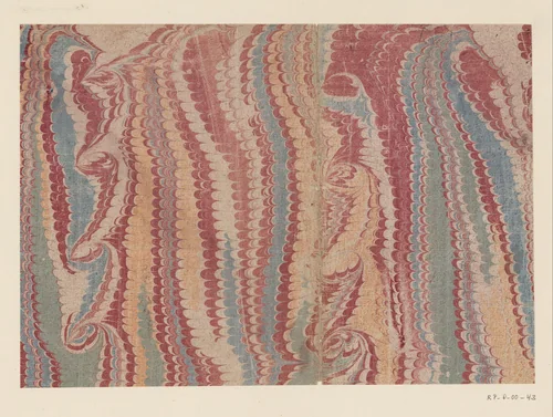 Spiraalkammarmer in rood, geel, blauw en groen by anonymous, other, 1700-1850