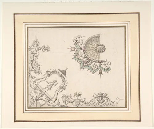 Design for the Decoration of a Ceiling by Claude Audran III, drawing, 1658-1734