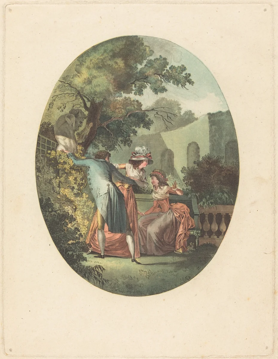 La statue du dieu Pan (Statue of the God Pan) by Henri Nicolas van Gorp, print, 1700-1799