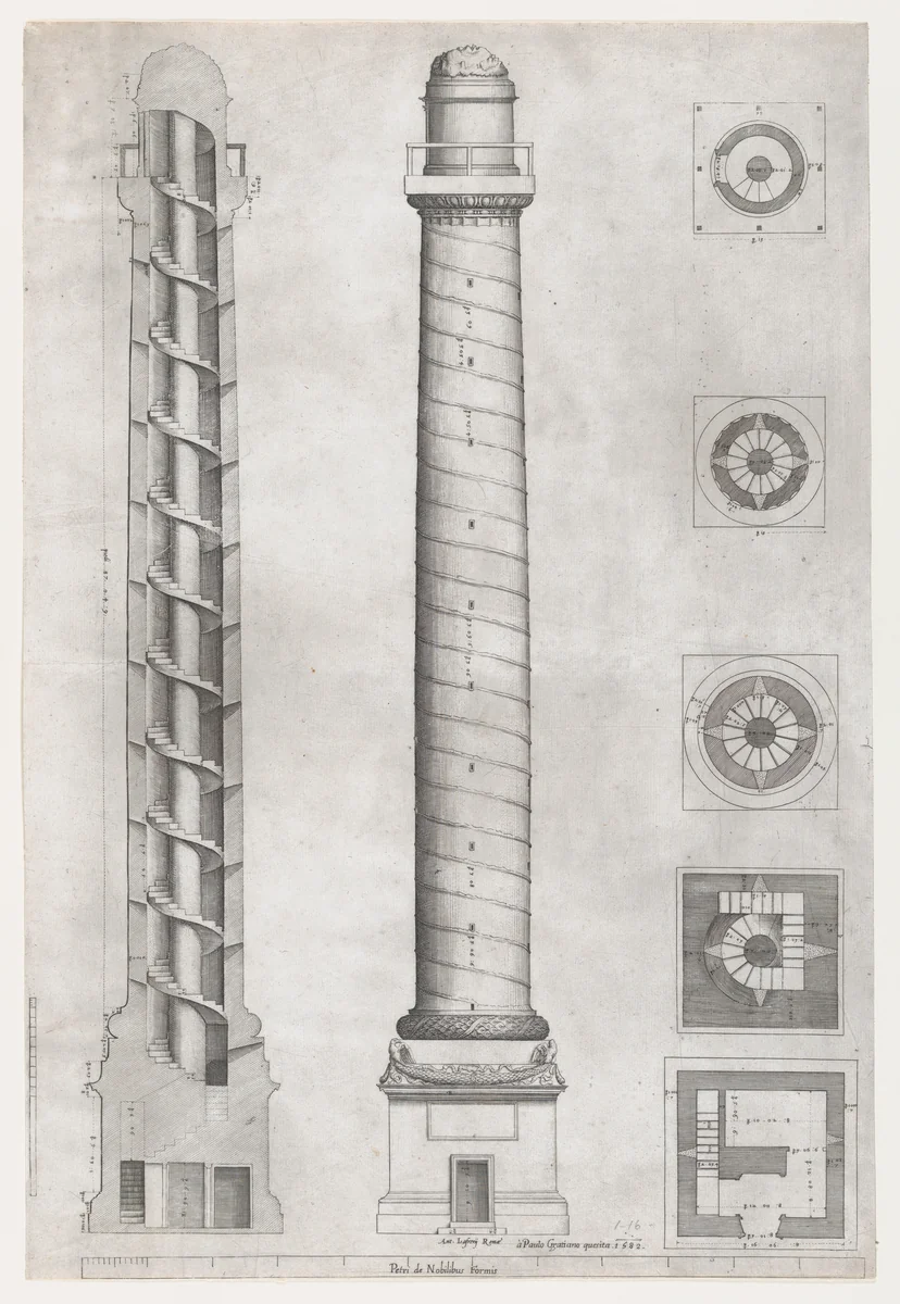 Column of Trajan, from "Speculum Romanae Magnificentiae" by anonymous, print, 1582