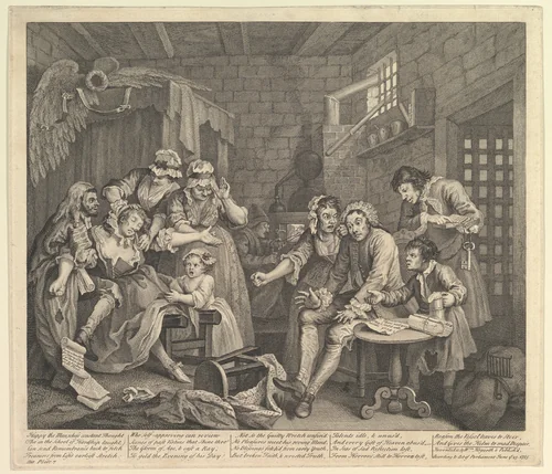 A Rake's Progress, Plate 7 by William Hogarth, print, 1735