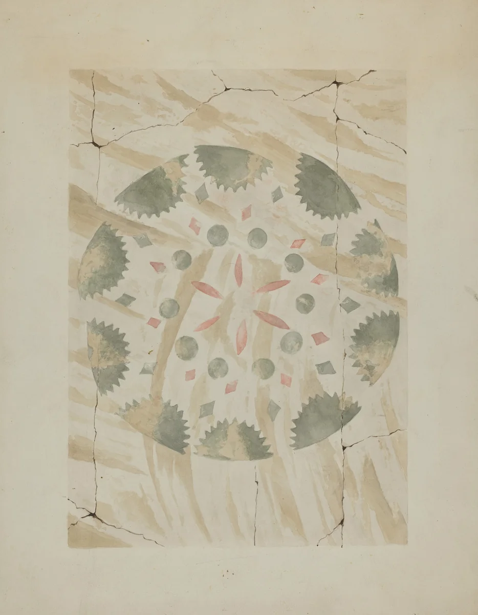 Detail of Stencilled Wall by Ray Holden, index of american design, 1937