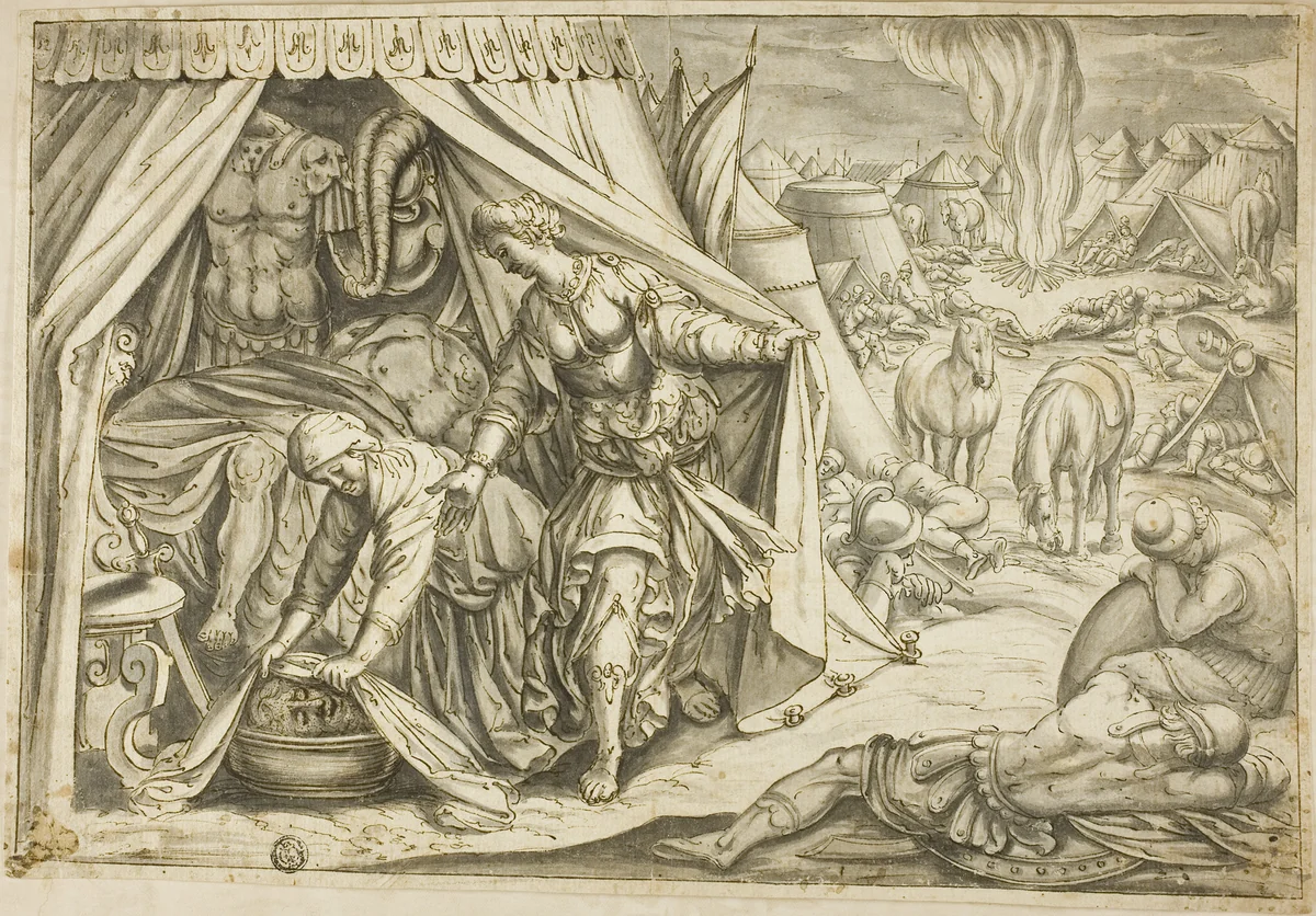 Judith and Holofernes by Antonio Tempesta, drawing, 1613-1700