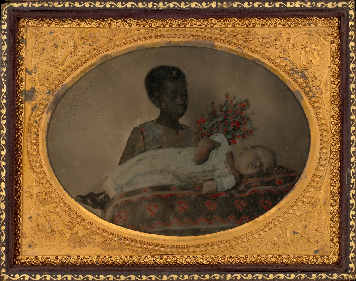 Portrait of a Girl and Postmortem Child by American 19th Century, photograph, 1855-1865