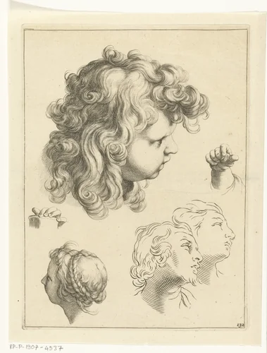 Hoofden by Frederick Bloemaert, print, 1679-1700