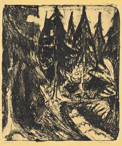 Taunus Firs by Ernst Ludwig Kirchner, print, 1916