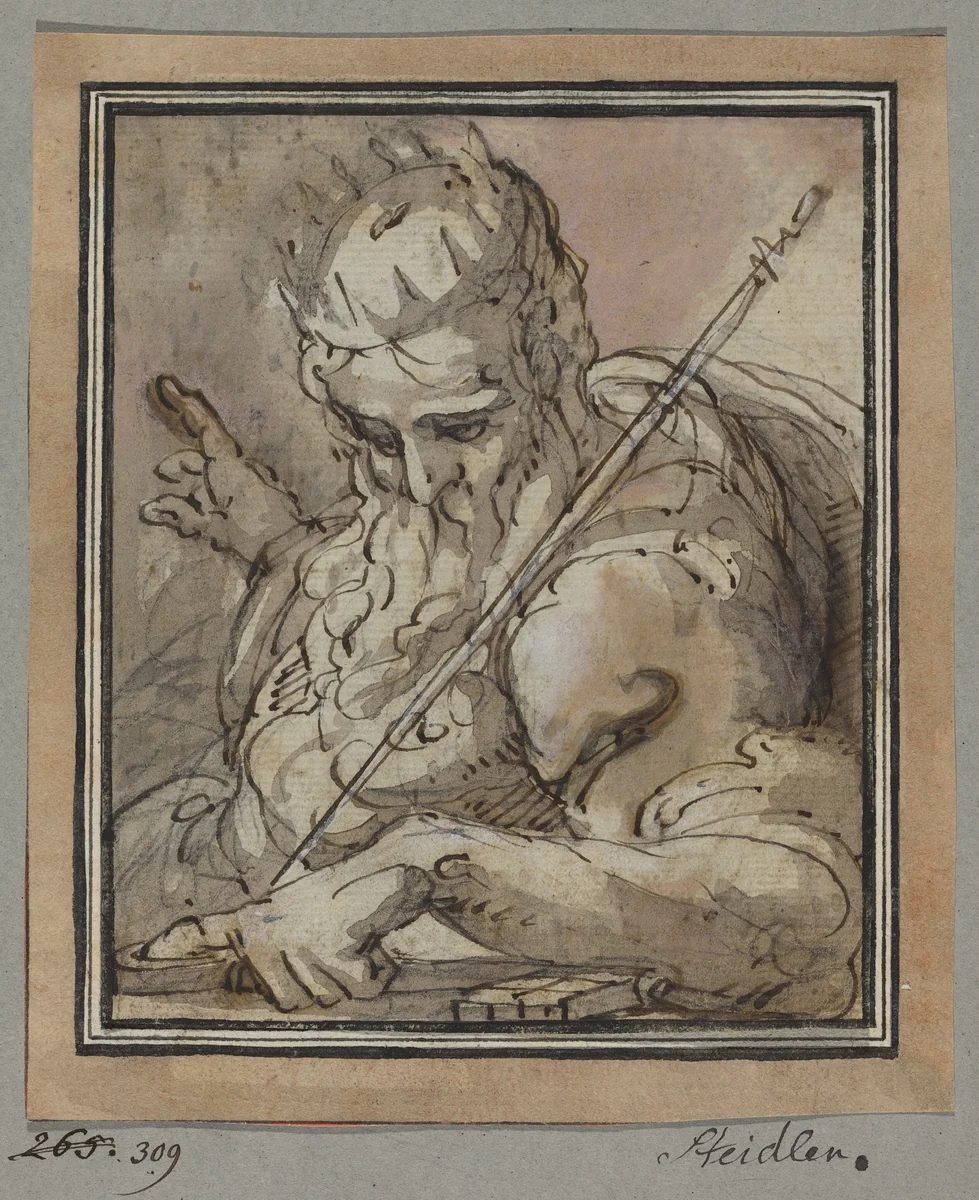 Janus by Hans Steidlin, drawing, 1555-1607