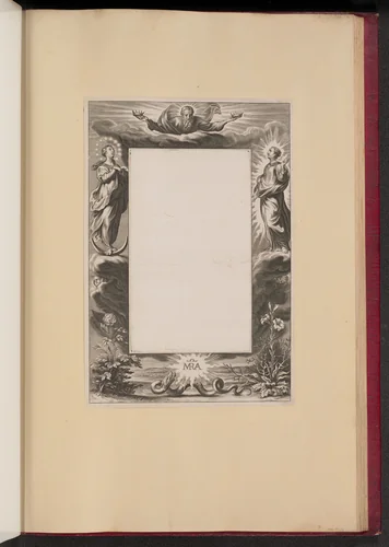 Border Illustration with God the Father, Two Saints, and a Serpent by Netherlandish 17th Century, print, 1613-1646