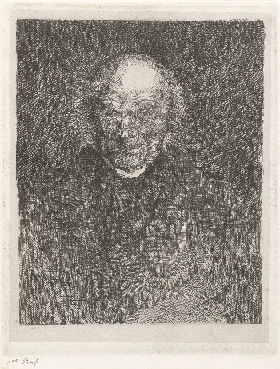 Portret van een onbekende man by Jacobus Ludovicus Cornet, print, 1825-1882