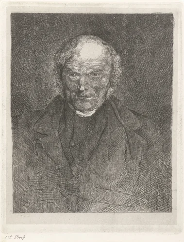 Portret van een onbekende man by Jacobus Ludovicus Cornet, print, 1825-1882