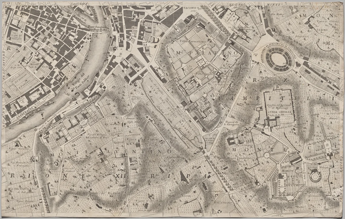 Nuova pianta di Roma data in luce da Giambattista Nolli l’anno MDCCXLVII, known as La Pianta Grande di Roma by Giovanni Battista Nolli, print, 1748
