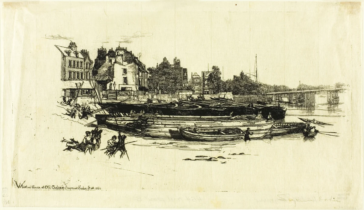 Whistler's House, Old Chelsea by Francis Seymour-Haden, print, 1863