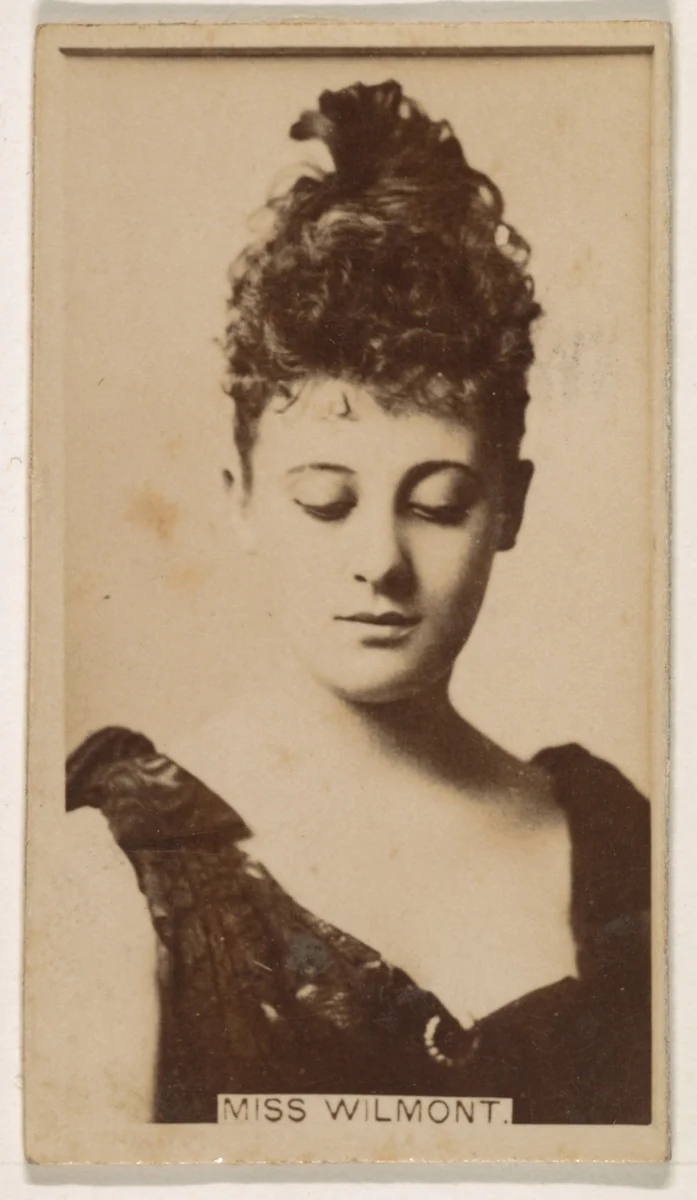 Miss Wilmont, from the Actresses series (N245) issued by Kinney Brothers to promote Sweet Caporal Cigarettes by Kinney Brothers Tobacco Company, photograph, 1890