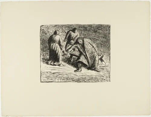Burdened with Undeserved Guilt (Mit fremder Schuld beladen) from The Dead Day (Der tote Tag) by Ernst Barlach, print, 1910