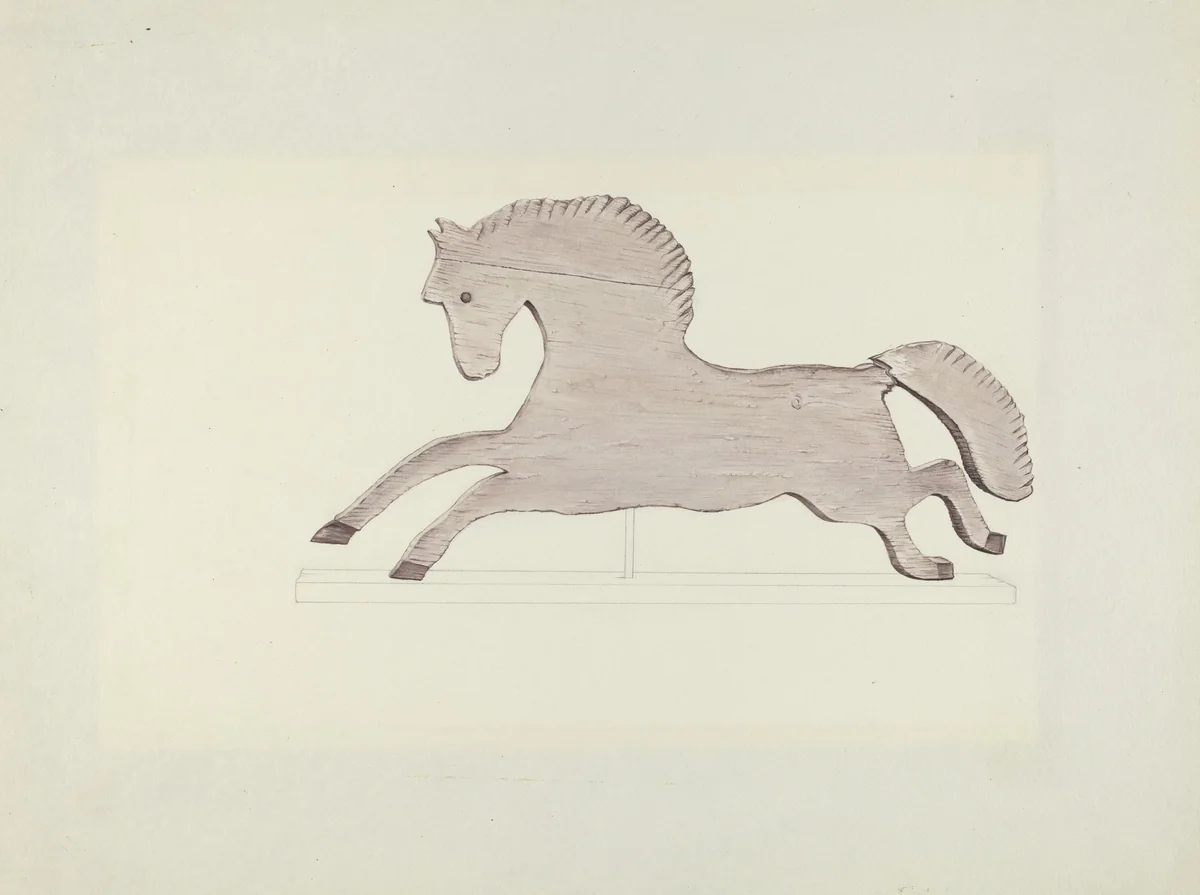 Horse Weather Vane by Mildred E. Bent, index of american design, 1935-1942
