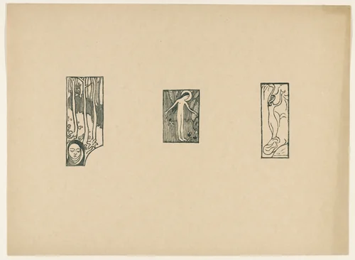 Sheet of woodcuts from L' Epreuve by Maurice Denis, print, 1895