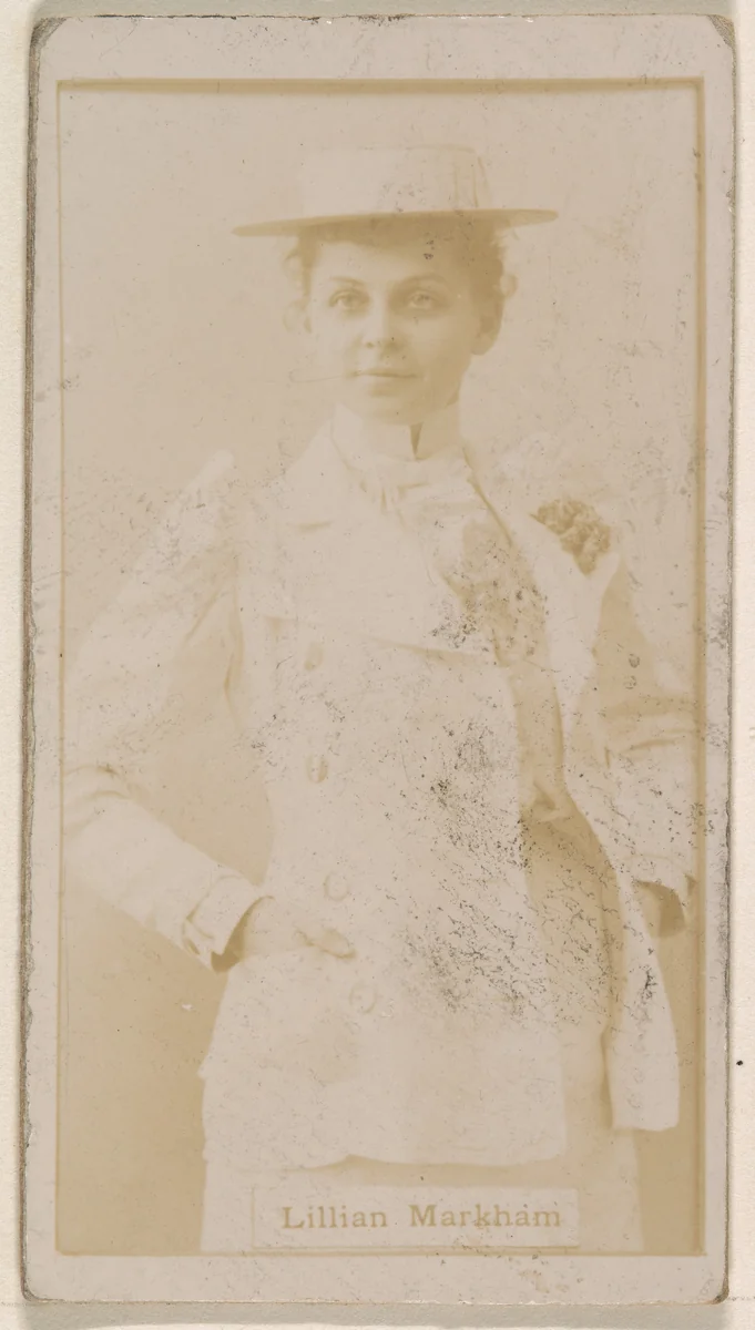 Lillian Markham, from the Actresses series (N245) issued by Kinney Brothers to promote Sweet Caporal Cigarettes by Kinney Brothers Tobacco Company, photograph, 1890