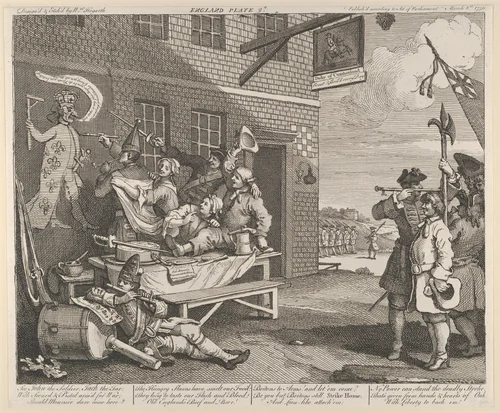 The Invasion, Plate 2: England by William Hogarth, print, 1756