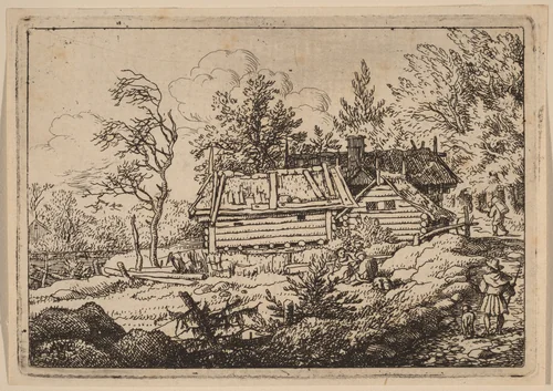 Pilgrim with a Dog by Allart van Everdingen, print, 1645-1656