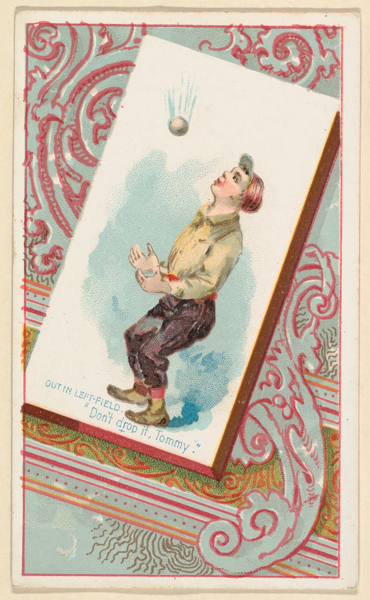Out in left-field, "Don't drop it, Tommy," from the Terrors of America set (N136) issued by Duke Sons & Co. to promote Honest Long Cut Tobacco by W. Duke, Sons & Co., print, 1888-1889
