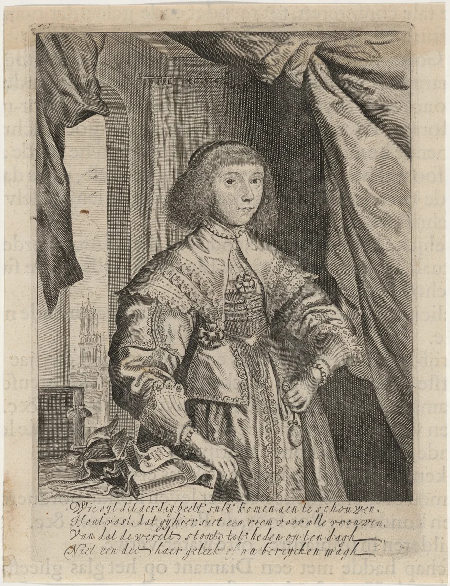Anna Maria van Schurman by Theodor Matham, print, 1632-1642