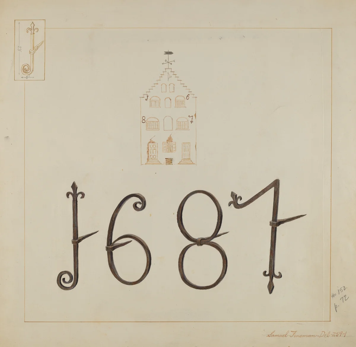 Wrought Iron Numerals by Samuel Fineman, index of american design, 1937