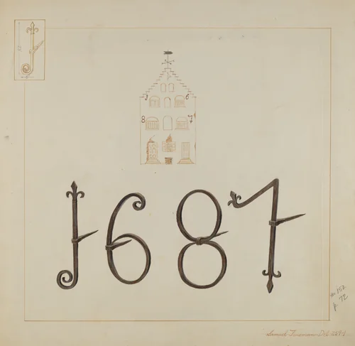 Wrought Iron Numerals by Samuel Fineman, index of american design, 1937