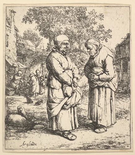Two Gossips by Adriaen van Ostade, print, 1610-1685