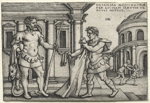 The Labors of Hercules: Hercules Receiving the Garment Steeped in Nessus's Blood by Hans Sebald Beham, print, 1542