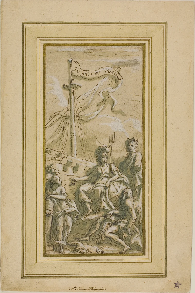 Securitas Publica by James Thornhill, drawing, 1718-1725