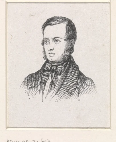 Portret van Johannes Warnardus Bilders by Monogrammist D, print, 1841-1842