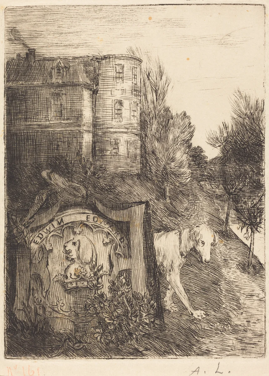 Ex-Libris Edwin Edwards by Alphonse Legros, print, 1837-1911